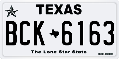 TX license plate BCK6163