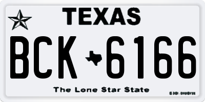 TX license plate BCK6166