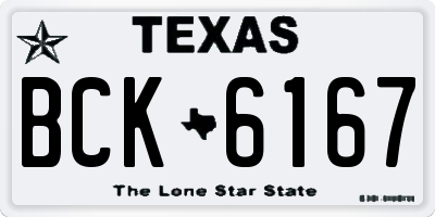 TX license plate BCK6167