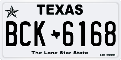 TX license plate BCK6168