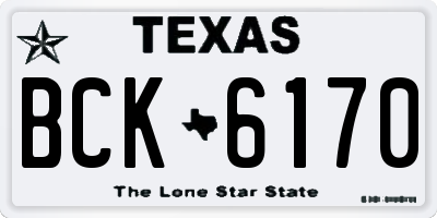 TX license plate BCK6170