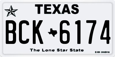 TX license plate BCK6174