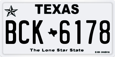 TX license plate BCK6178