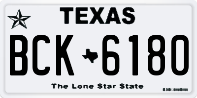 TX license plate BCK6180