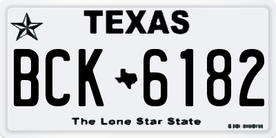 TX license plate BCK6182