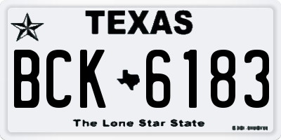 TX license plate BCK6183