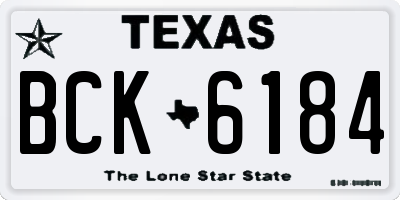 TX license plate BCK6184