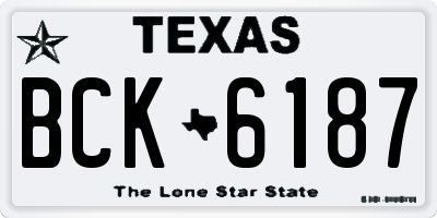 TX license plate BCK6187