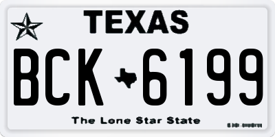TX license plate BCK6199