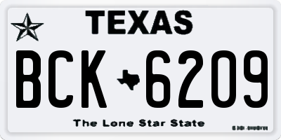 TX license plate BCK6209