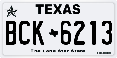 TX license plate BCK6213
