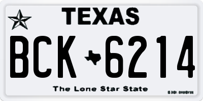 TX license plate BCK6214