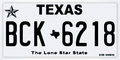 TX license plate BCK6218