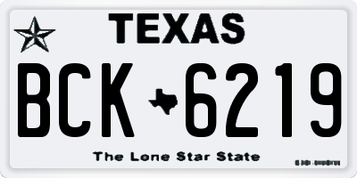 TX license plate BCK6219