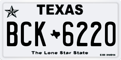 TX license plate BCK6220
