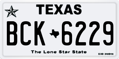 TX license plate BCK6229