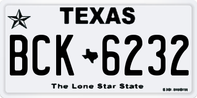 TX license plate BCK6232