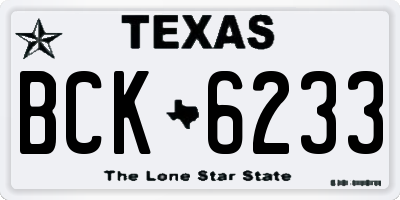 TX license plate BCK6233
