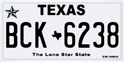 TX license plate BCK6238