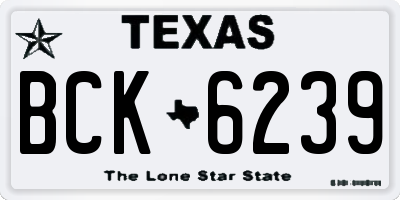 TX license plate BCK6239
