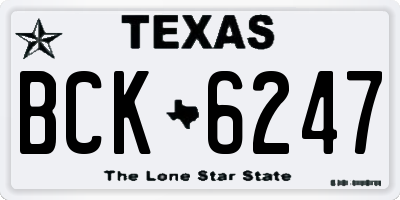 TX license plate BCK6247