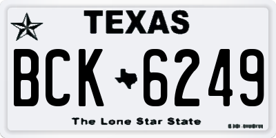 TX license plate BCK6249