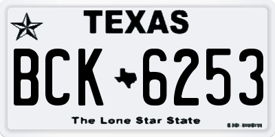 TX license plate BCK6253