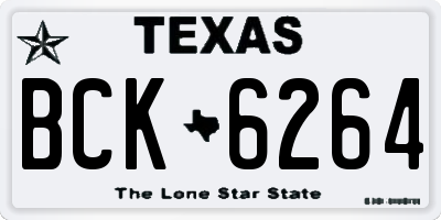 TX license plate BCK6264