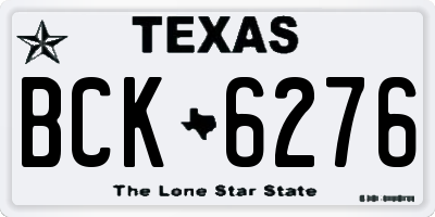 TX license plate BCK6276