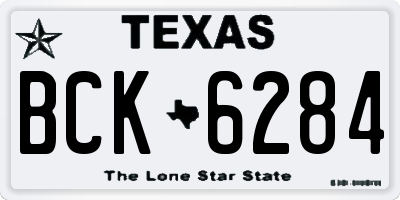 TX license plate BCK6284