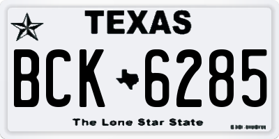 TX license plate BCK6285