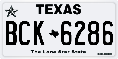 TX license plate BCK6286