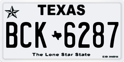 TX license plate BCK6287
