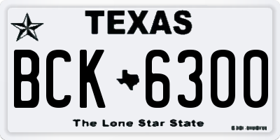 TX license plate BCK6300