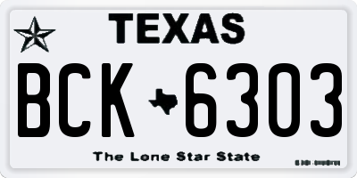 TX license plate BCK6303