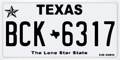 TX license plate BCK6317