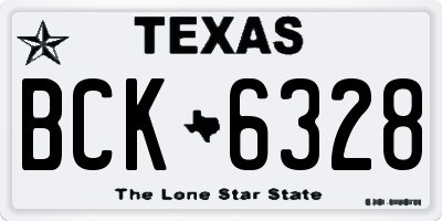 TX license plate BCK6328