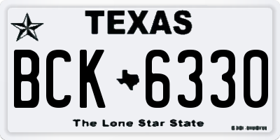 TX license plate BCK6330