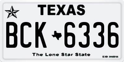 TX license plate BCK6336