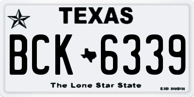 TX license plate BCK6339