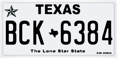 TX license plate BCK6384