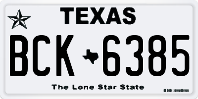 TX license plate BCK6385