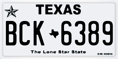 TX license plate BCK6389