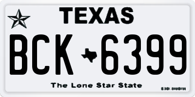TX license plate BCK6399