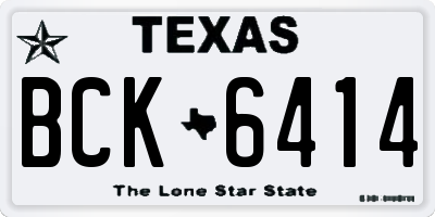 TX license plate BCK6414