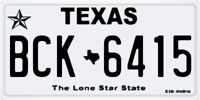 TX license plate BCK6415