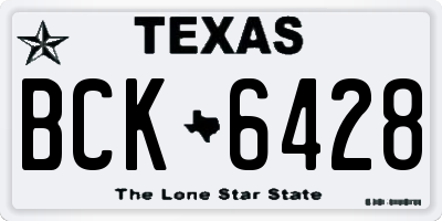 TX license plate BCK6428