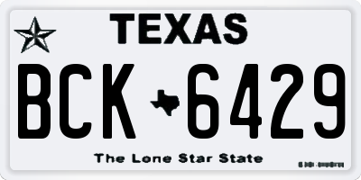 TX license plate BCK6429