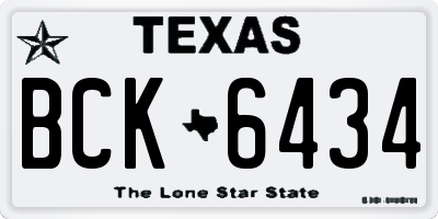 TX license plate BCK6434