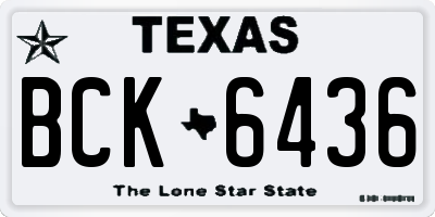 TX license plate BCK6436